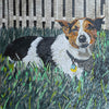 Arte personalizada em mosaico de cachorro