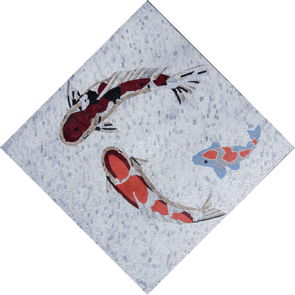 Dragon Koi Fish - Art de la mosaïque II