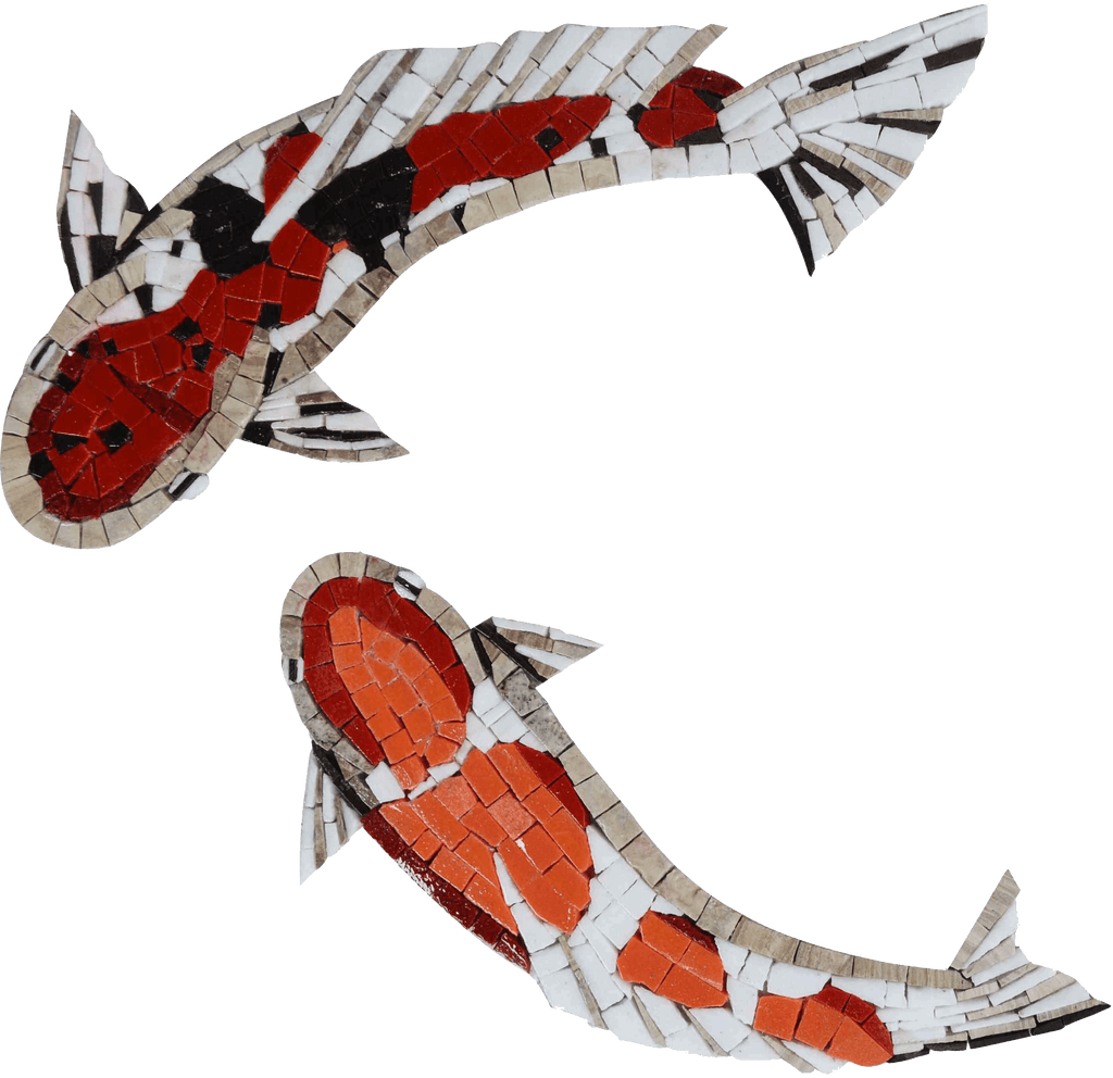 Poisson Dragon Koi - Art de la mosaïque