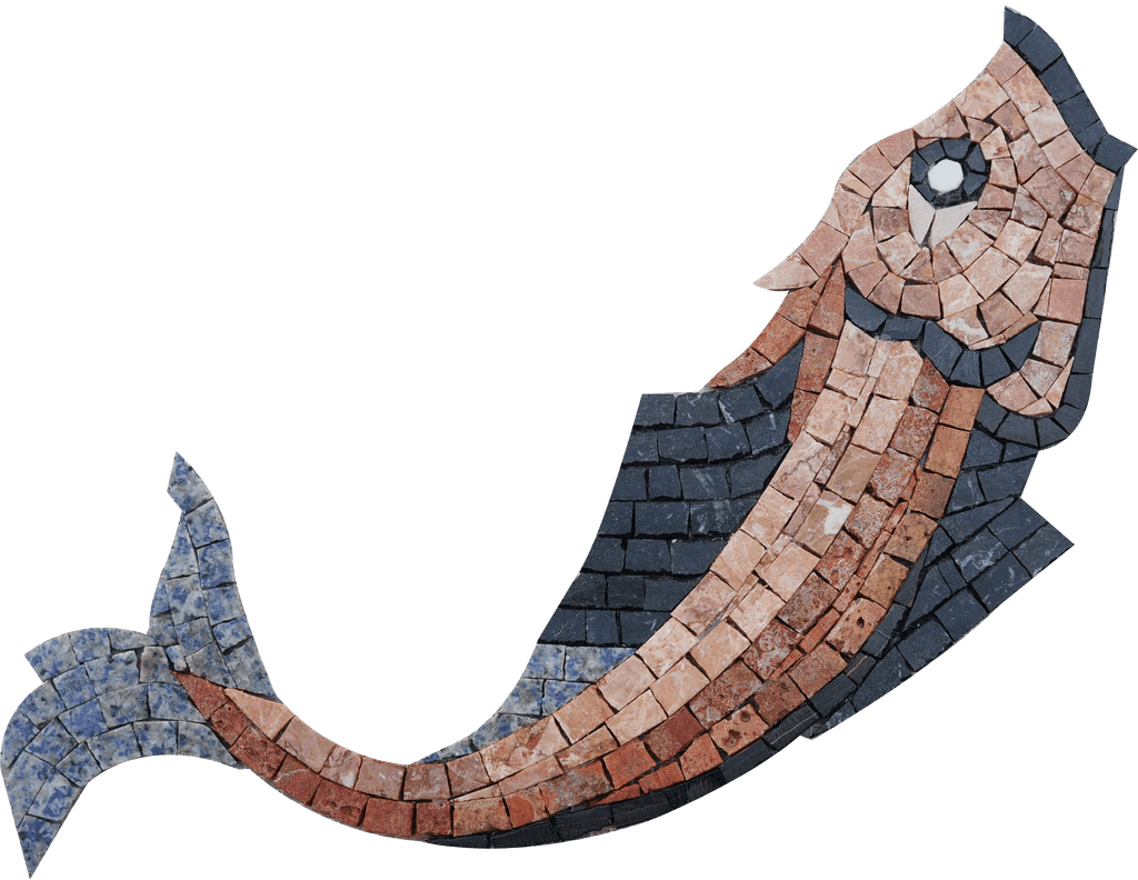 Design de mosaico de peixe nadando II