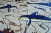 Tappeto a mosaico con delfini