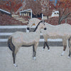 Cavalos no estábulo - arte em mosaico
