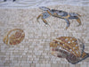 White Egret Reflecting - Arte del mosaico del lado del mar