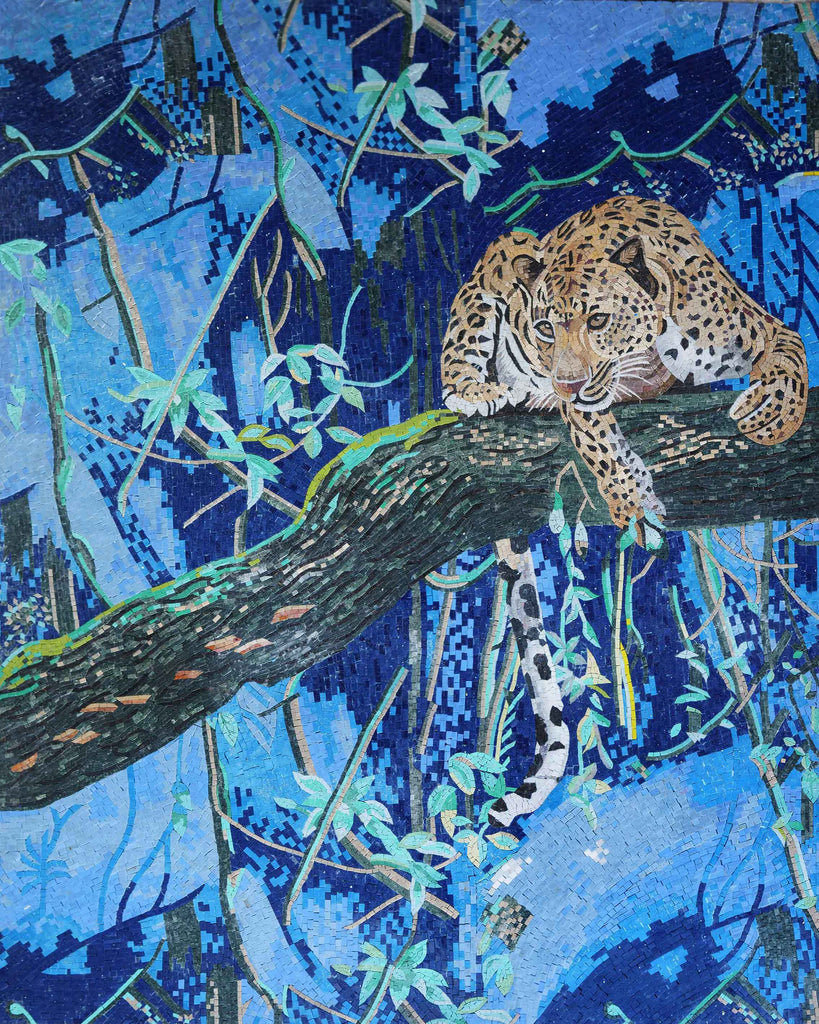 Leopardenmosaik - Dschungelmosaikkunst