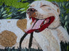 Art mural en mosaïque personnalisé Pitbull souriant