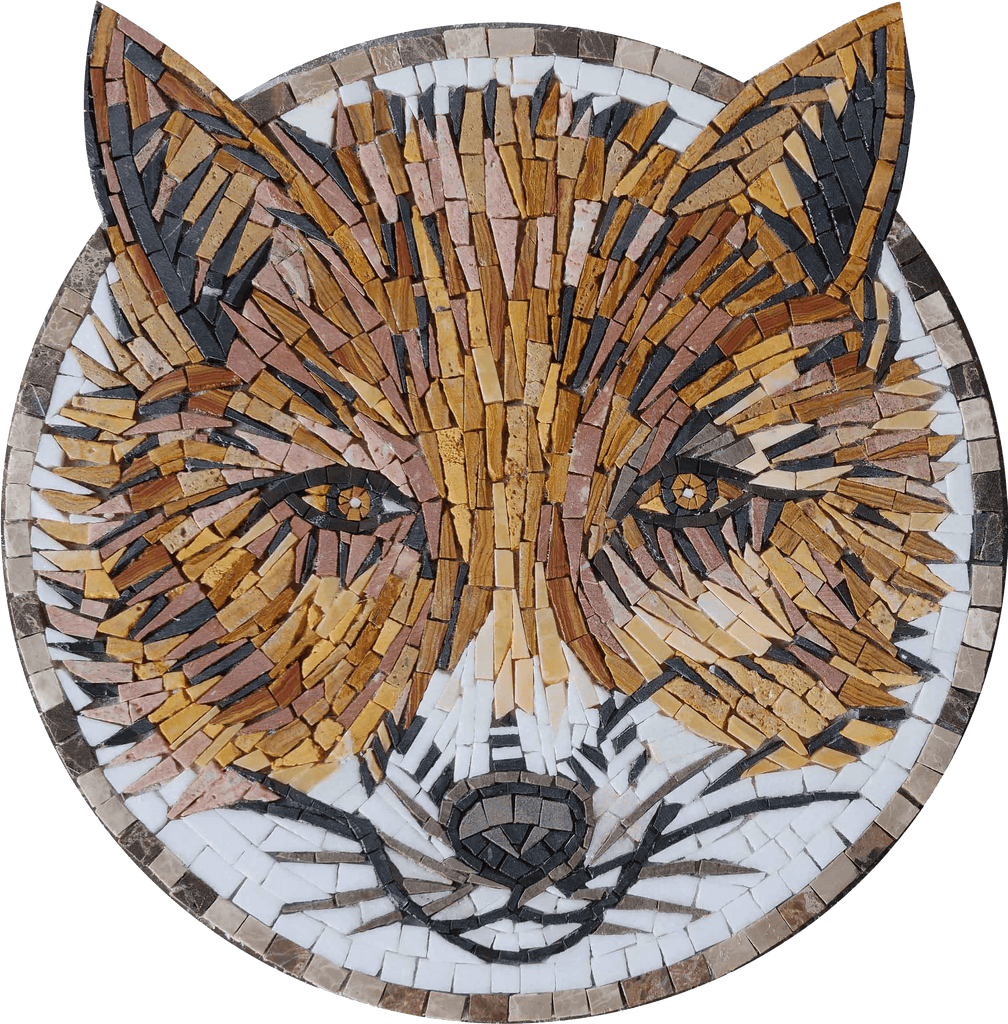 Obra de arte de mosaico de mármol - Foxy