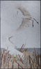 Arte em mosaico - pelicanos voadores