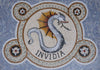 Arte em mosaico de mármore - Invidia Snake