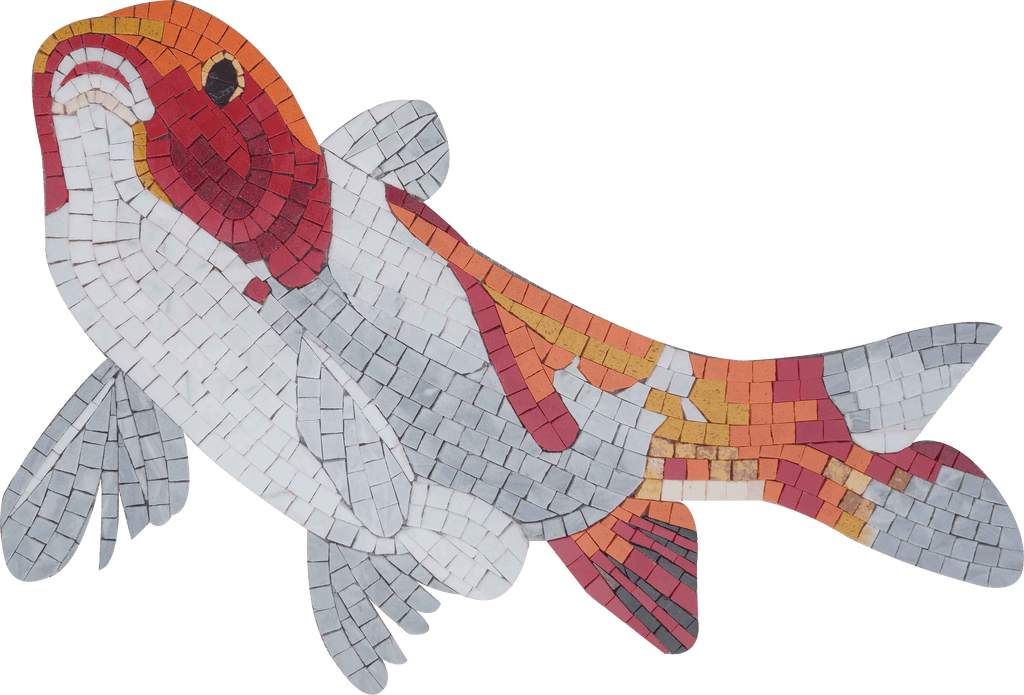 Natación Solo Koi Fish Mosaic Art