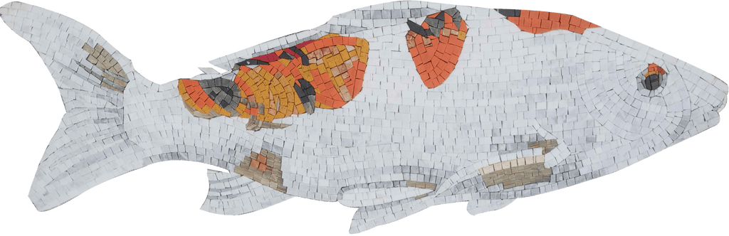 Arte de mosaico de peces koi dragón