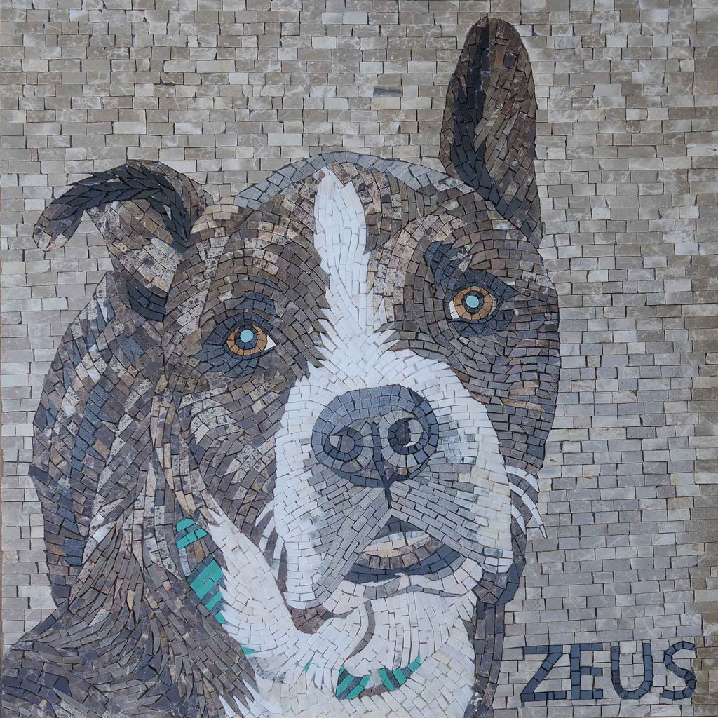Boxer Dog Mosaic Mural