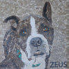 Murale a mosaico con cane boxer