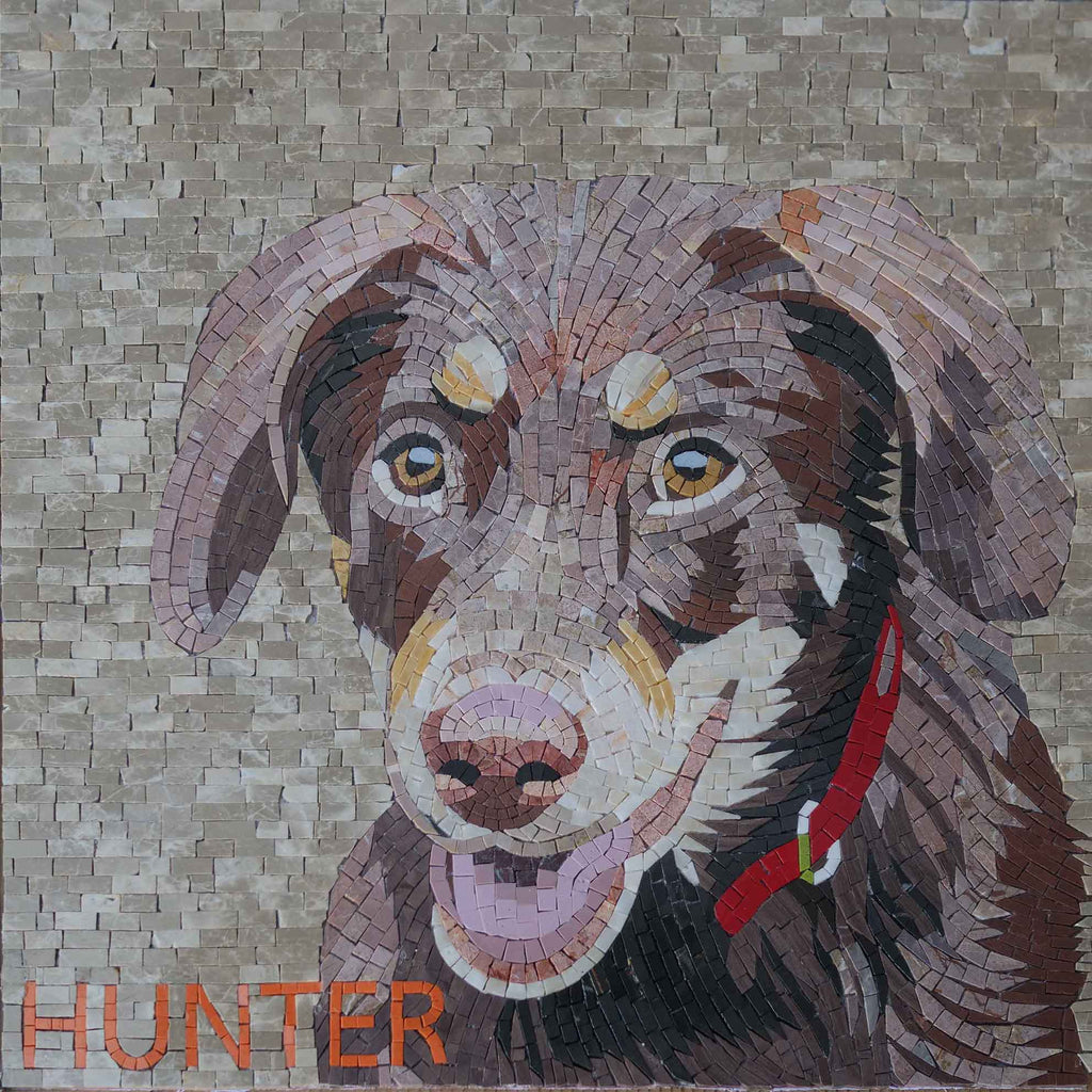 Retrato de mosaico de cão caçador