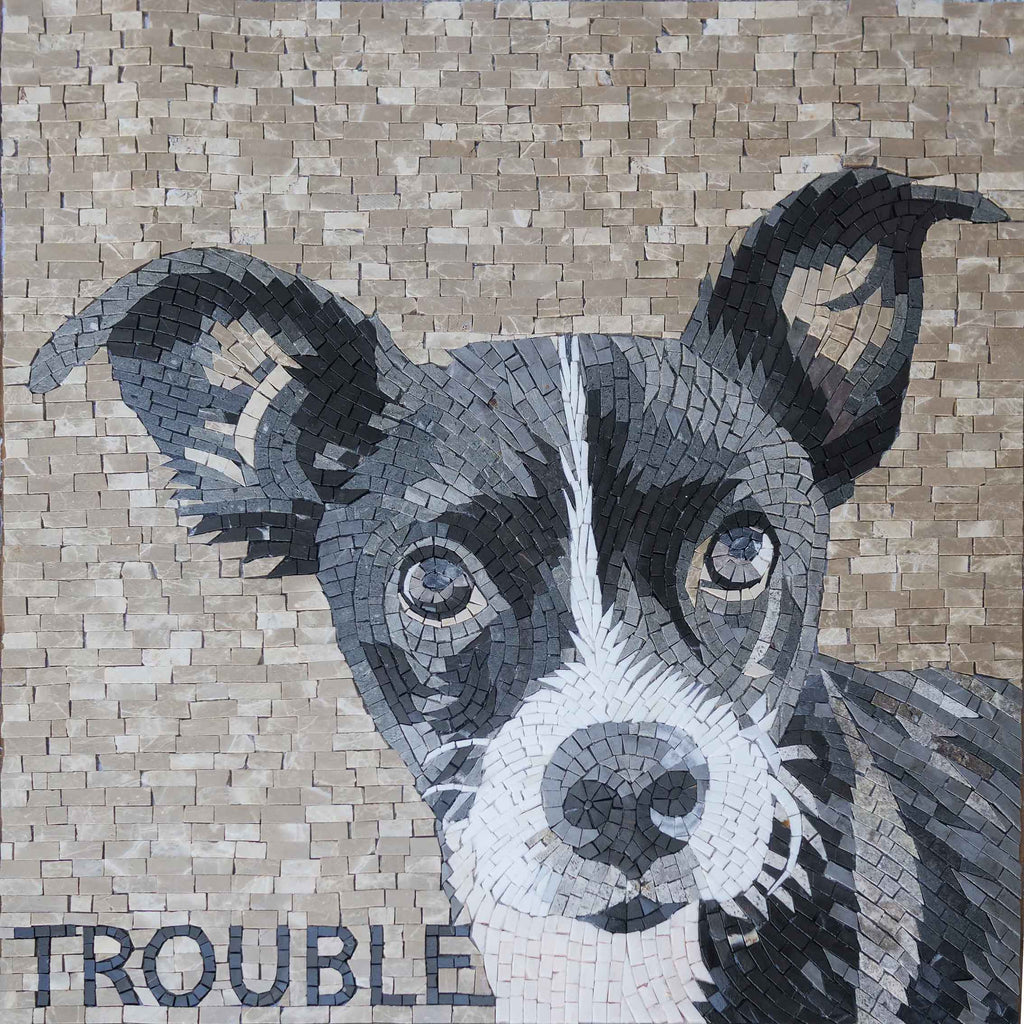 Problema - retrato personalizado em mosaico de cachorro