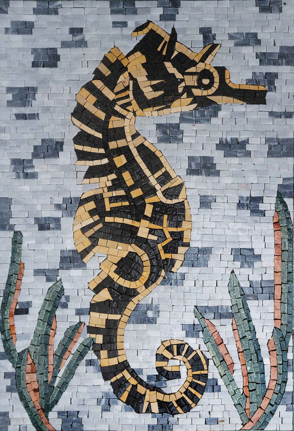 Horsefish Artwork - Custom Mosaic - Mesh Backing