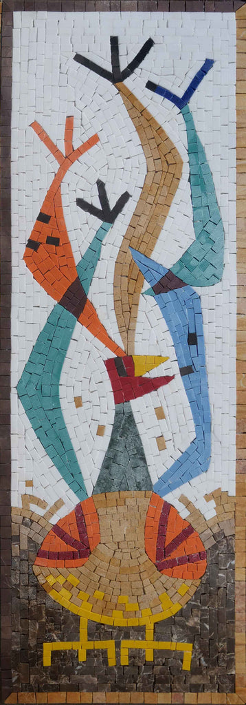 Pavo real mosaico abstracto alegre