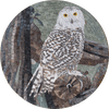 Medalhão de arte em mosaico de coruja