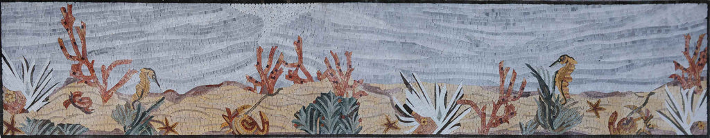 Caballitos de mar submarinos - Arte mosaico
