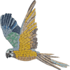 Art de la mosaïque de perroquet ara volant