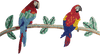 Dois papagaios coloridos - arte de parede em mosaico