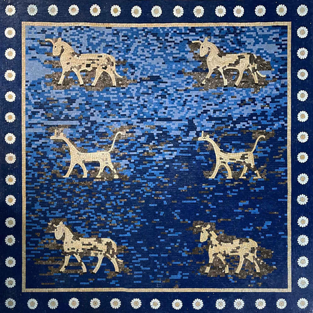 La Grande Porta di Ishtar in Babilonia Riproduzione Mosaico | Animali | Mozaico