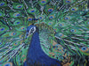 Emerald Peacock mosaico opera d'arte