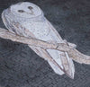 Arte em mosaico de pássaros - a coruja branca