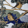 Dois pássaros - arte moderna em mosaico