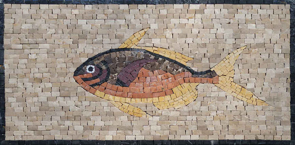 Swimming Fish Motif - Home Renovations Mosaic Backsplash - Mesh Backing