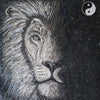 Mosaik-Wandkunst – Porträt eines schwarzen Löwen