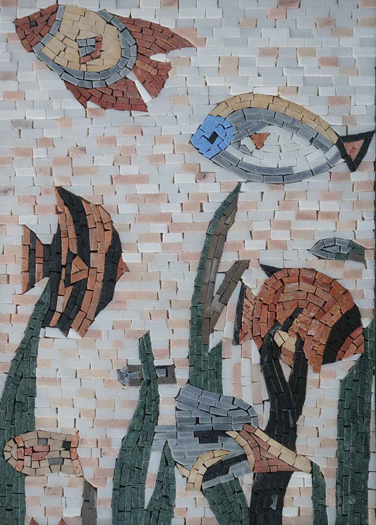 Fish Swimming Around - Amazing Mosaic Art