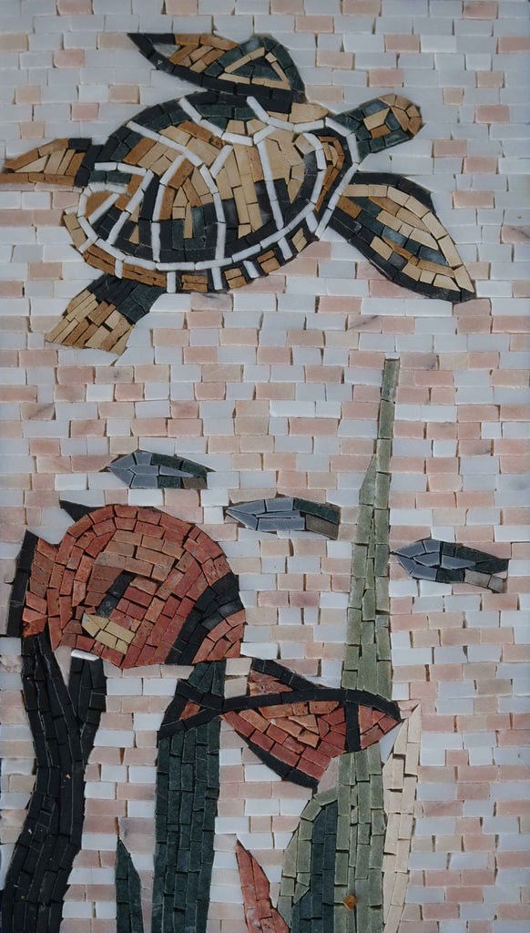 Criaturas do mar - arte de parede em mosaico