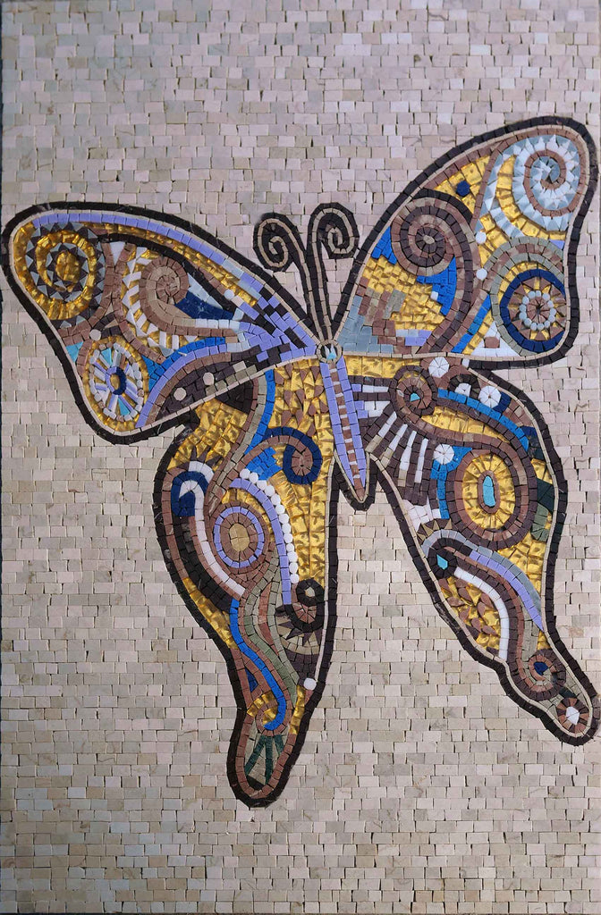 Design de mosaico de borboletas - arte colorida