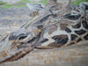 Arte em mosaico - girafa no deserto