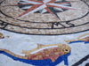 Mosaico nautico - Pesce e bussola