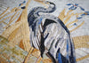 Arte del mosaico de aves - garza gris
