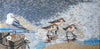 Arte em mosaico de pássaros - gaivota e três pássaros
