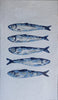 Conception de mosaïque - Les cinq poissons