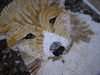 Arte em mosaico de cachorrinho triste