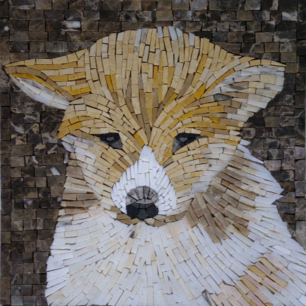 Arte mosaico de cachorro triste