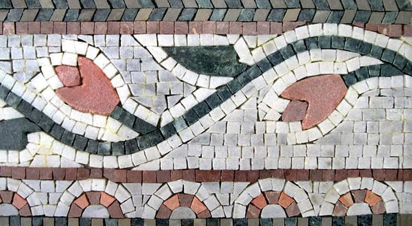 Pink Tulip Floral Mosaic Border