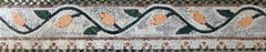 Salmon Tulip Floral - Marble Mosaic Linear Border Design - Mesh Backing