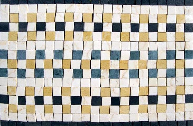 Borde de mosaico de arte de piedra