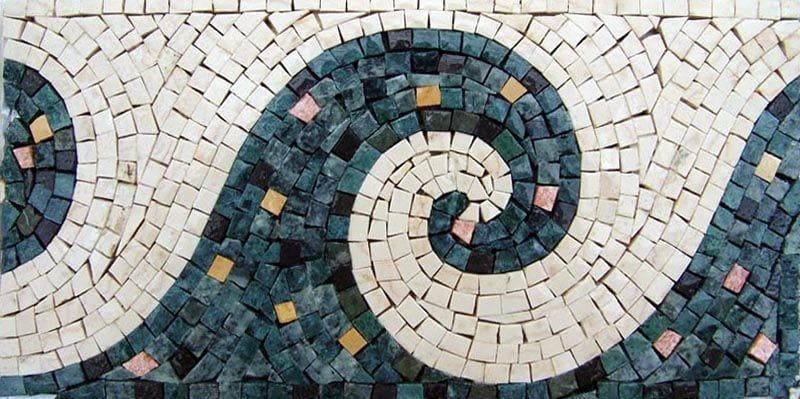 Mosaico de borda ondulada: elegância sardenta