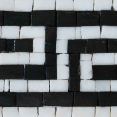 Black & White Lines - Mosaic Border - Mesh Backing
