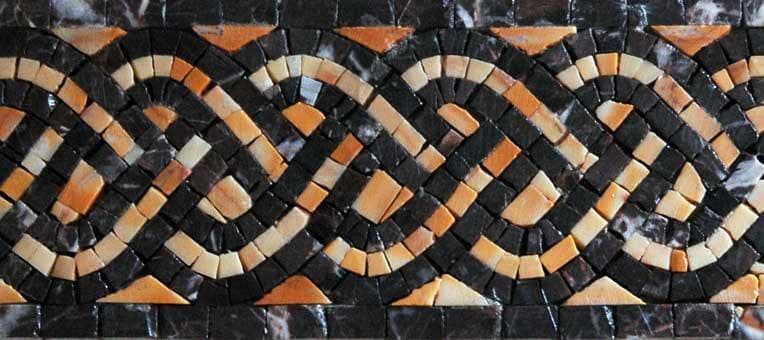 Kathrine - Arte del mosaico con bordo a corda intrecciata