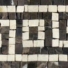 Abstract Geometric Pattern - Marble Mosaic Border Artwork - Mesh Backing
