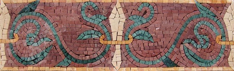 Borda de arte em mosaico de visão floral