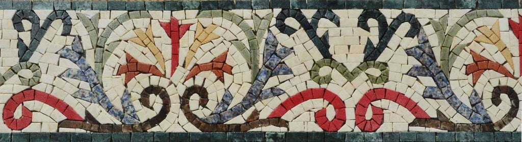 Ayten II - Borde de arte mosaico de flores