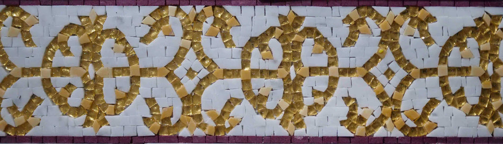 Borde de mosaico - Formas doradas